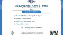 Four Academics from Duhok Polytechnic University Included in the World’s Top 2% of Scientists